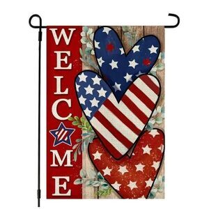 CROWNED BEAUTY - NWT - Patriotic Double-Sided Garden Flag. Stand not Included.